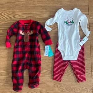 NWT Carter's Baby’s First Christmas two outfits